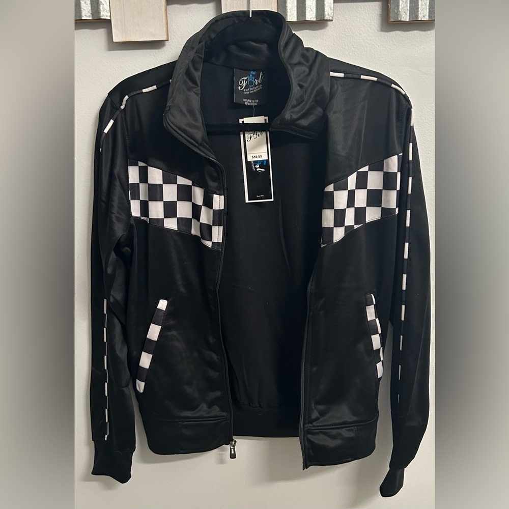 Checkered zip up